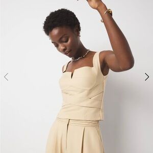 White House Black Market Cream Bandage Wrap Bustier , size 14